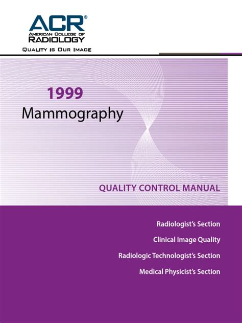 1999 acr mammography quality control manual compression test|mammography positioning guidebook pdf.